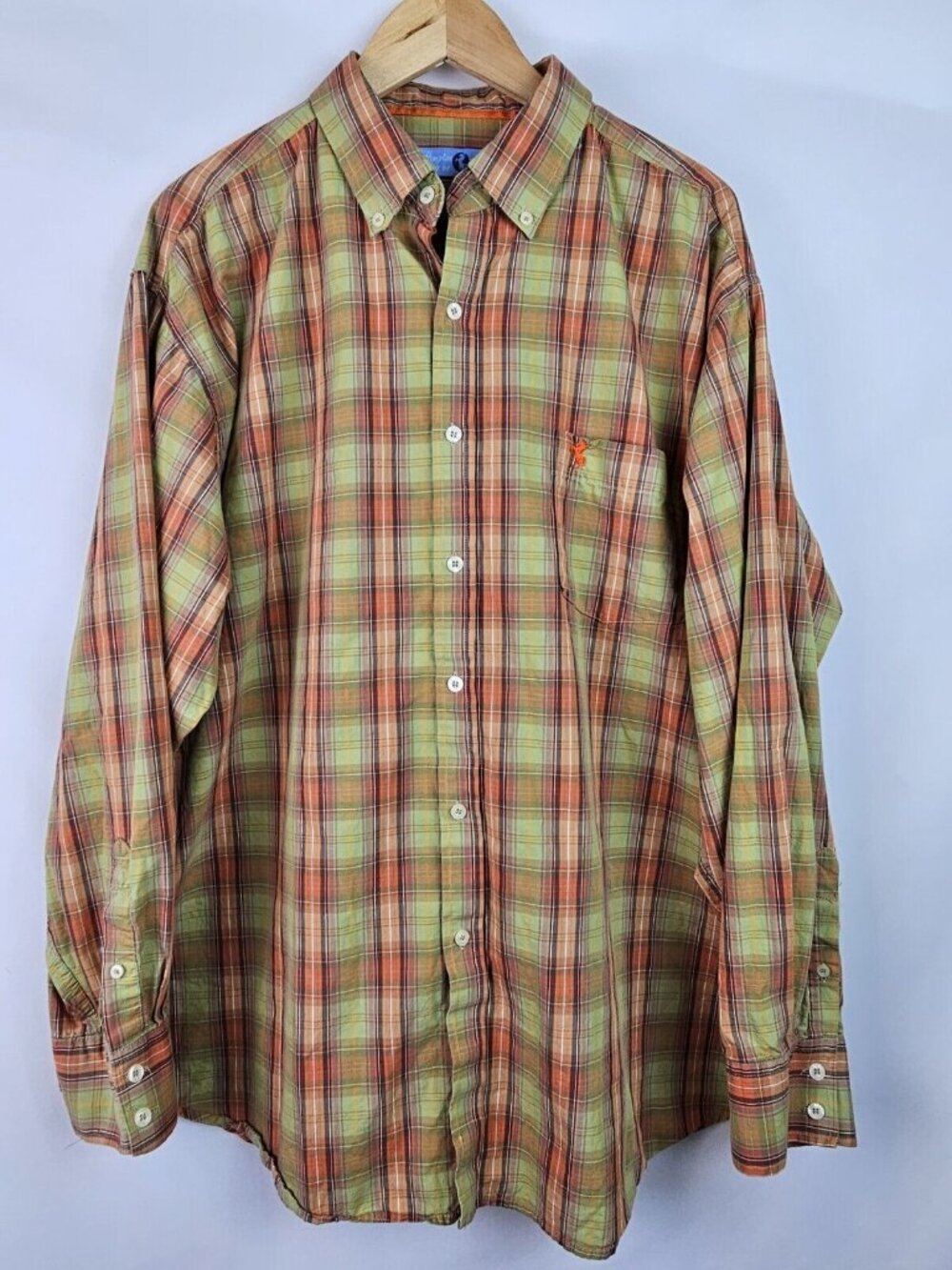 East Hampton Clothing Men's Shirt Size XXL Orange Long Sleeve Button Down Top
